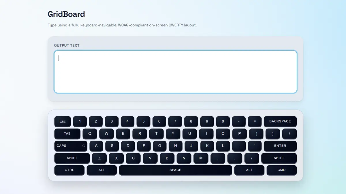 Screenshot of the Gridboard interface